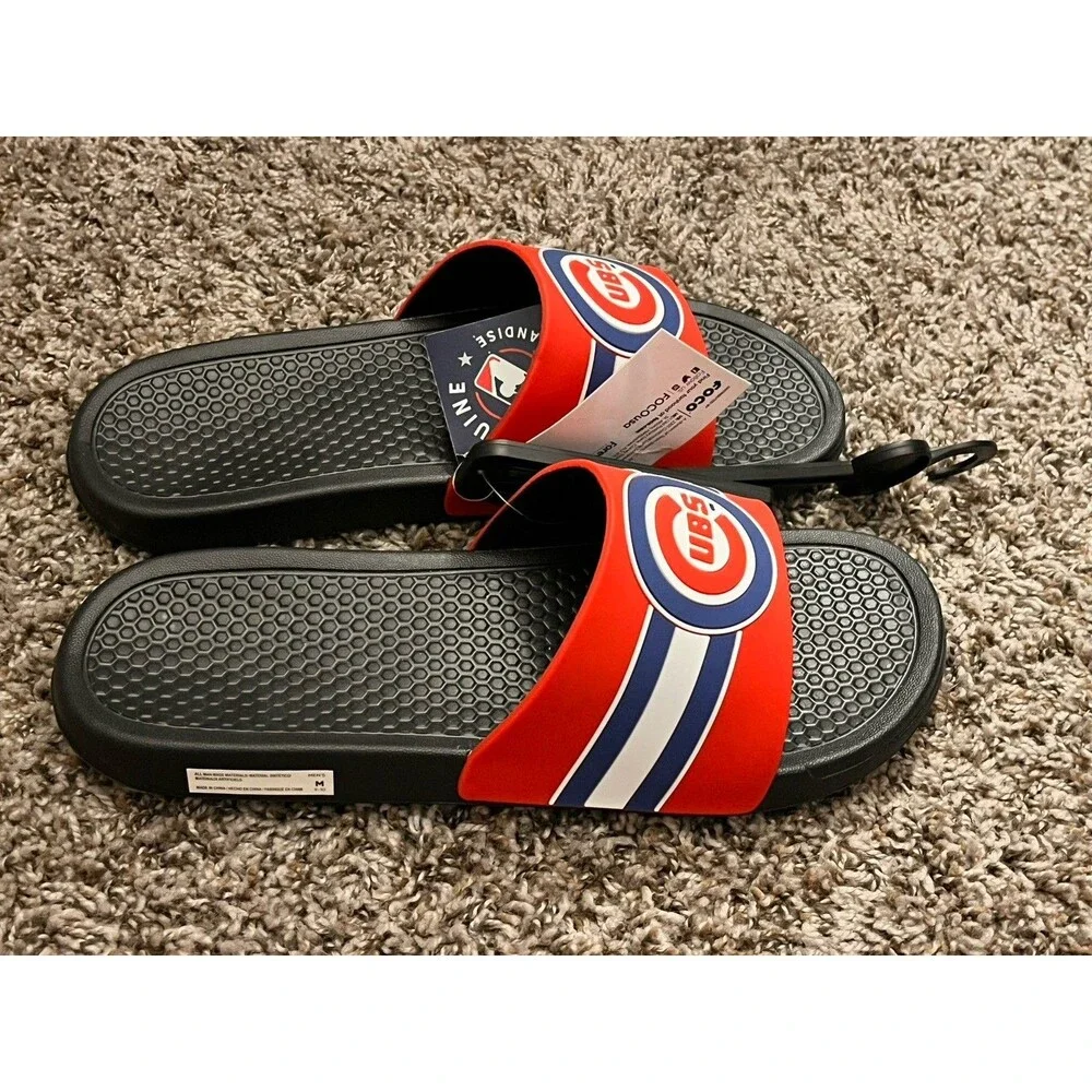 Chicago Cubs Slides Sandals Men’s Size M (9-10) Genuine MLB Merchandise - NEW